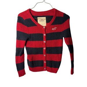Vintage Hollister Y2K Cardigan Womens Small Block Stripe Bella Swan Twilightcore